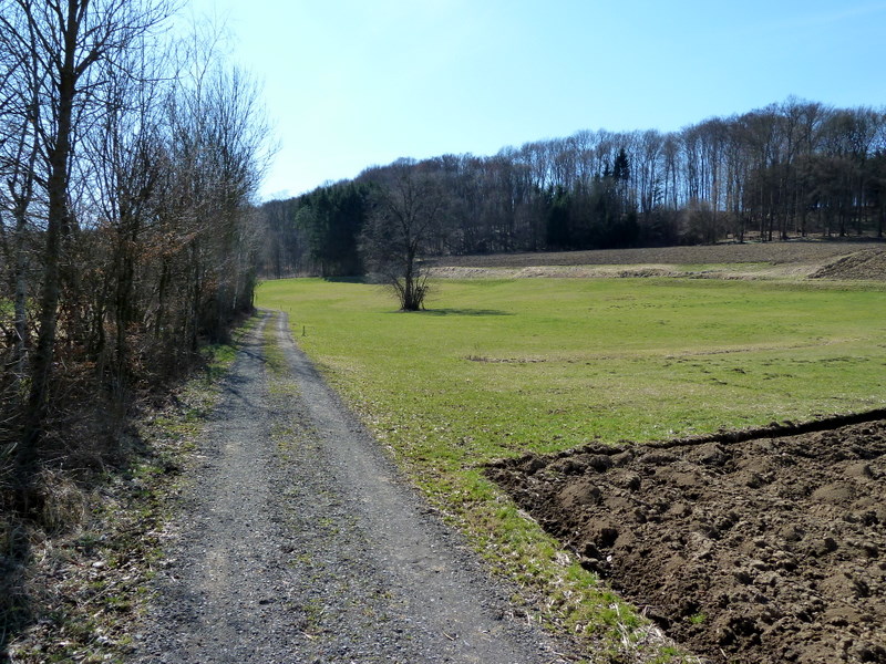 Das Foto repräsentiert ca. 10 km des Weges entlang des Grenzbachs