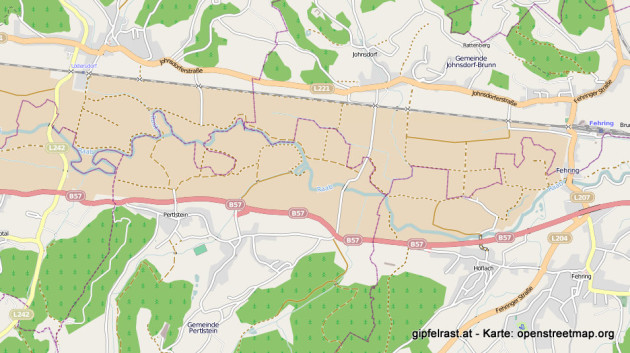 Karte der Raab zwischen Lödersdorf und Fehring