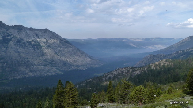 Somewhere down there is Muir Trail Ranch and Florence Lake