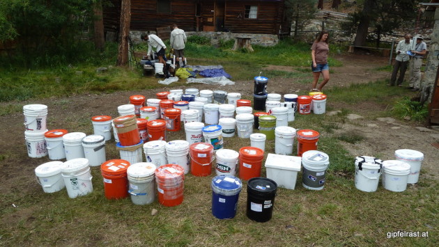 Other hikers' resupply buckets