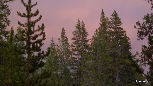 After a thunderstorm the sunset turned the clouds purple