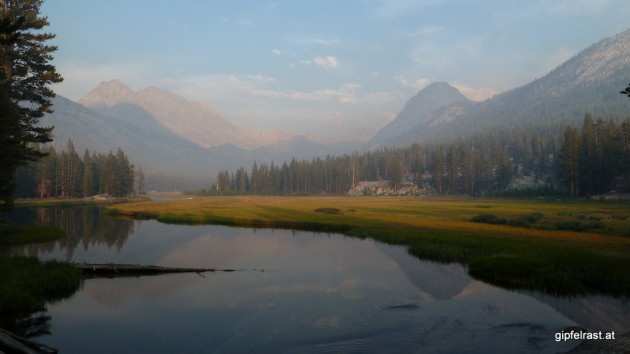 McClure Meadow in Evolution Valley. A bit smoky from a nearby forest fire