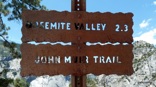 John Muir Trail sign - soooo excited to finally be on the trail