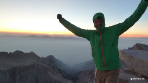 On the summit of Mount Whitney (4421m)