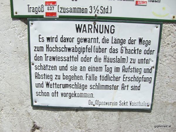 Warnung beim Bodenbauer