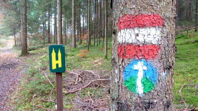 Markierungen vieler Pilgerwege